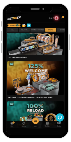 How the bonuses page in an online casino Betssen looks