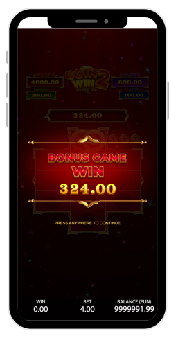 Coin Win 2: Hold the Spin Bonus Game Win