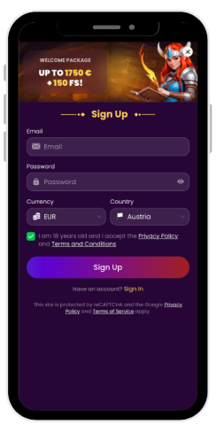 What registration in an online casino Spinando looks like