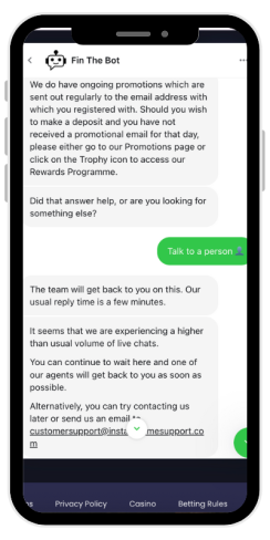 How customer support works in an online casino Betstorm