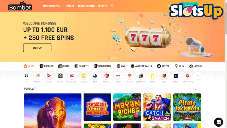 Bambet online casino lobby