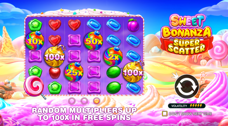 Sweet Bonanza Super Scatter Main Screen