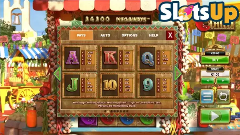 Extra Chilli paytable