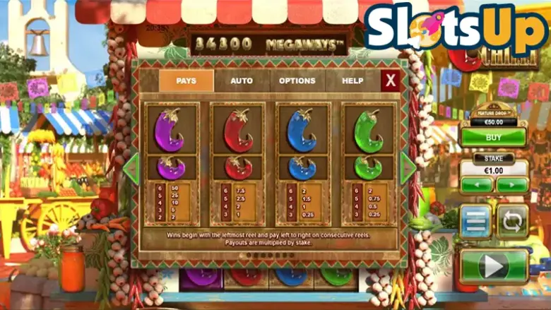 Extra Chilli paytable