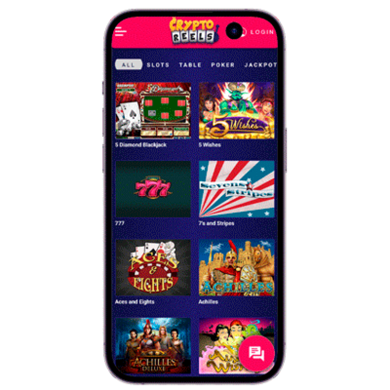 CryptoReel Casino App Games