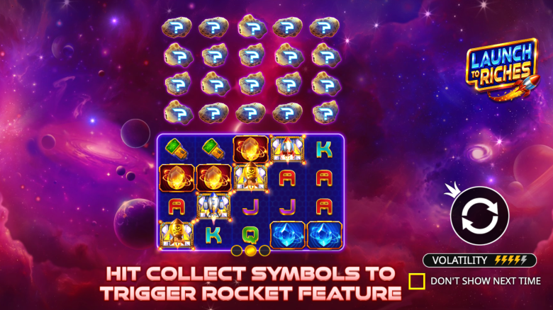 Launch to Riches Main Screen