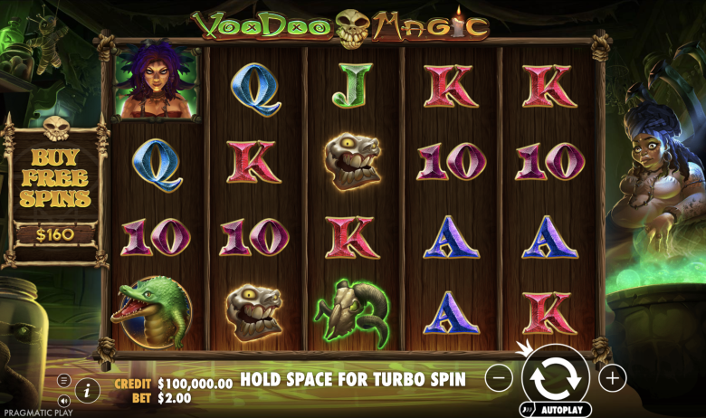 Voodoo Magic Main Screen