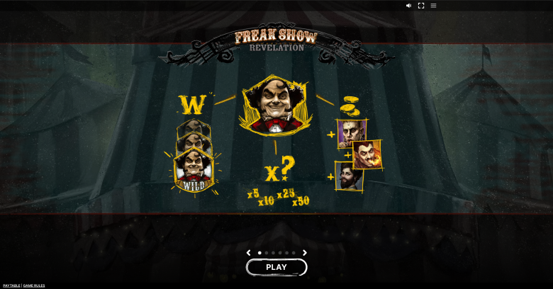 Freak Show Revelation Main Screen