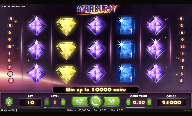 Starburst main screen