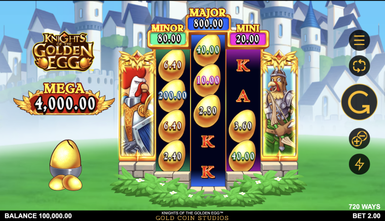 Knights of the Golden Egg Main Screen