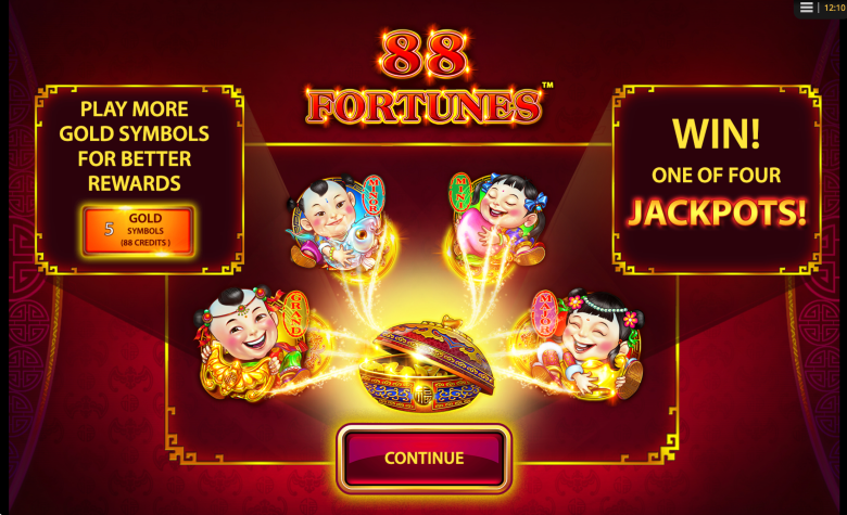 88 Fortunes Main Screen