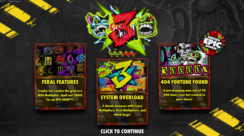 Chaos Crew 3 Main Screen
