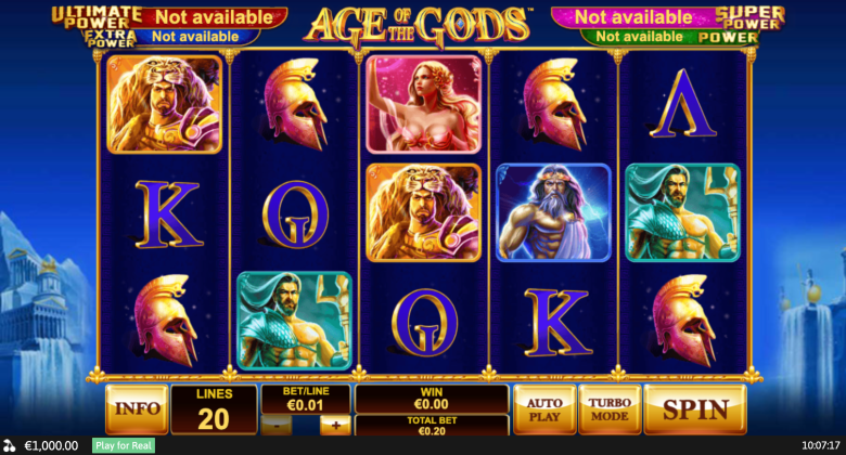 Age of the Gods Main Screen