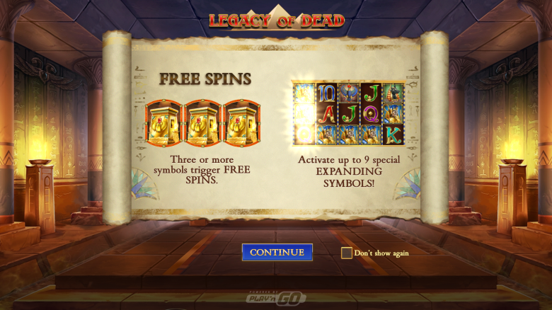 Legacy of Dead Main Screen