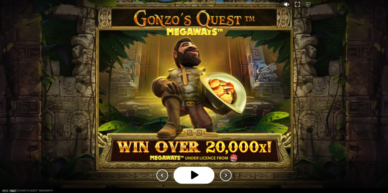 Gonzo's Quest Megaways Main Screen