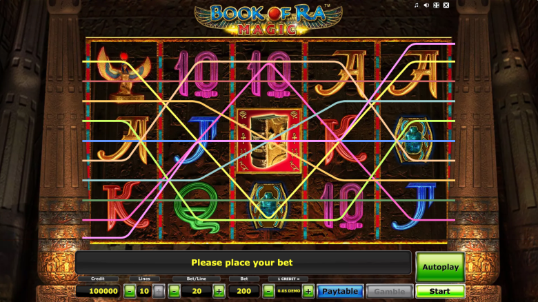 Book of Ra Magic Main Screen