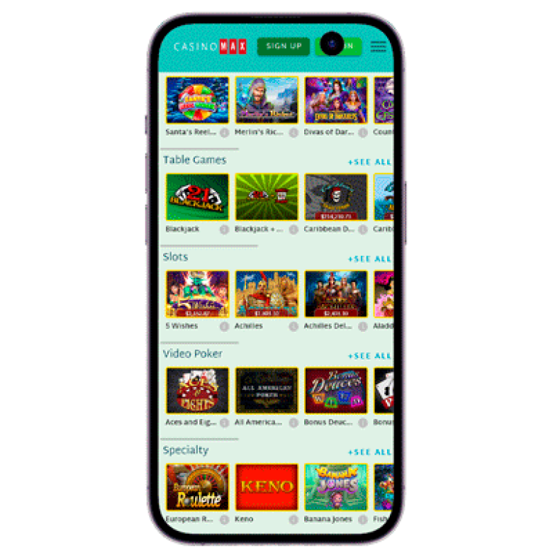 CasinoMax App Casino Games