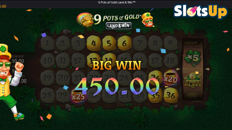 9 Pots of Gold Land & Win