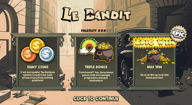 Le Bandit Main Screen