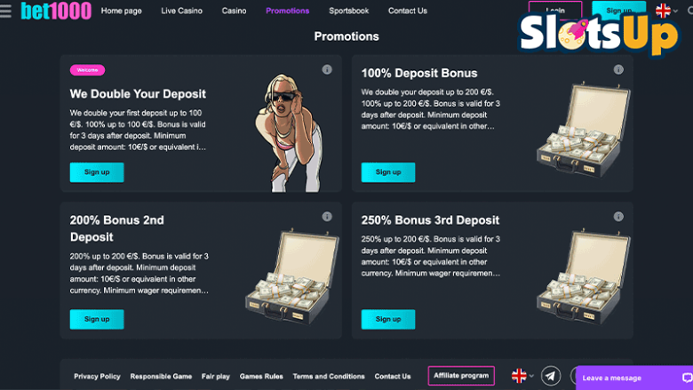 Bet1000 promotions