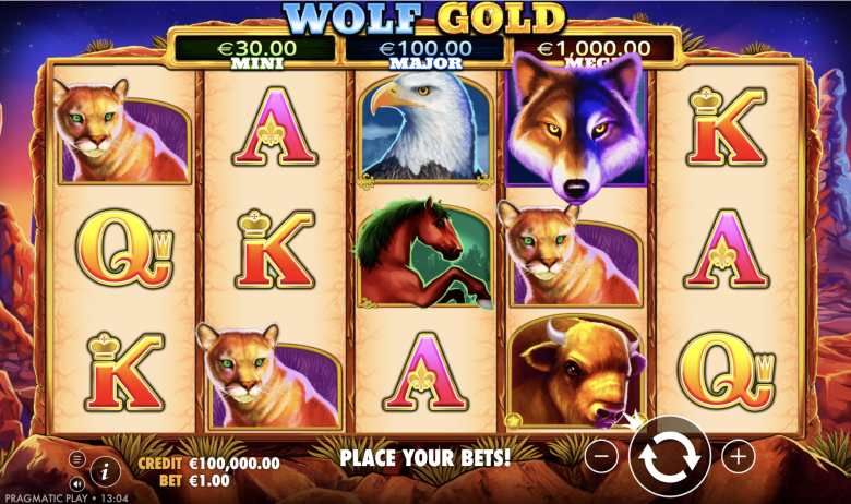 Wolf Gold Main Screen