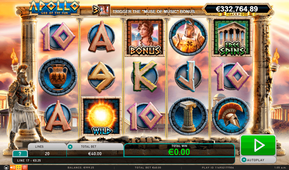 Apollo God of the Sun Free Online Slots Battery