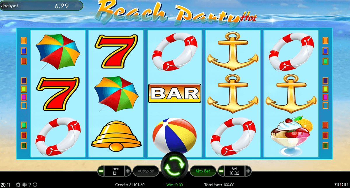 beach party hot wazdan casino slots 