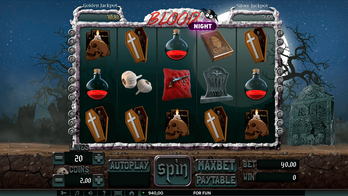 Blood night vip tuko casino slots Blood Night is an online slot developed by Tuko Productions.It has a 5x3 layout and 20 paylines as well as a % RTP.This horror-themed slot has extra features, including Mystery Odds, free spins and a bonus game.There are also Silver and Gold jackpots available.