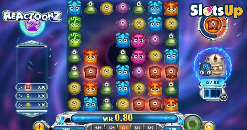 Bonus Meter in Reactoonz 2 in the right top corner Bonus Meter In Reactoonz 2 Slot