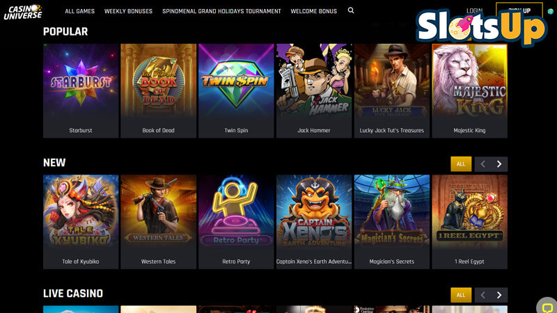 Casino Universe casino games lobby Casino Universe Online Casino Games Lobby