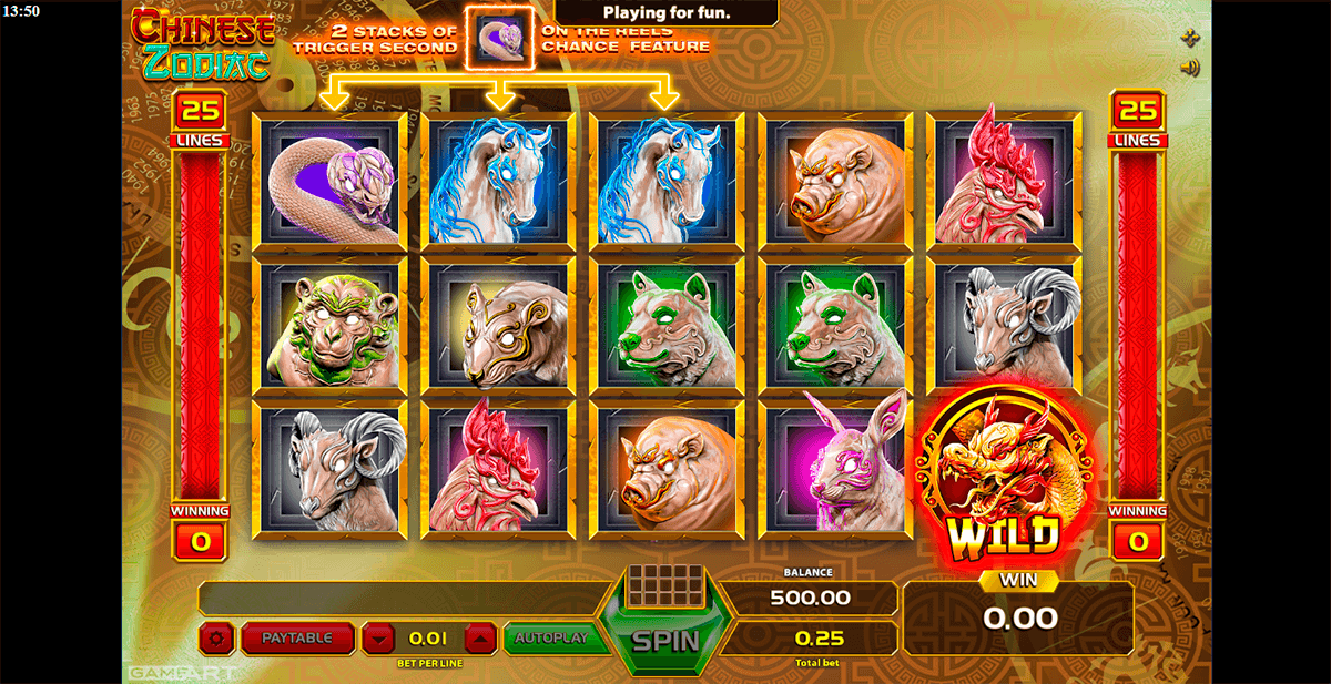 Chinese zodiac gameart casino slots arcade secrets poker
