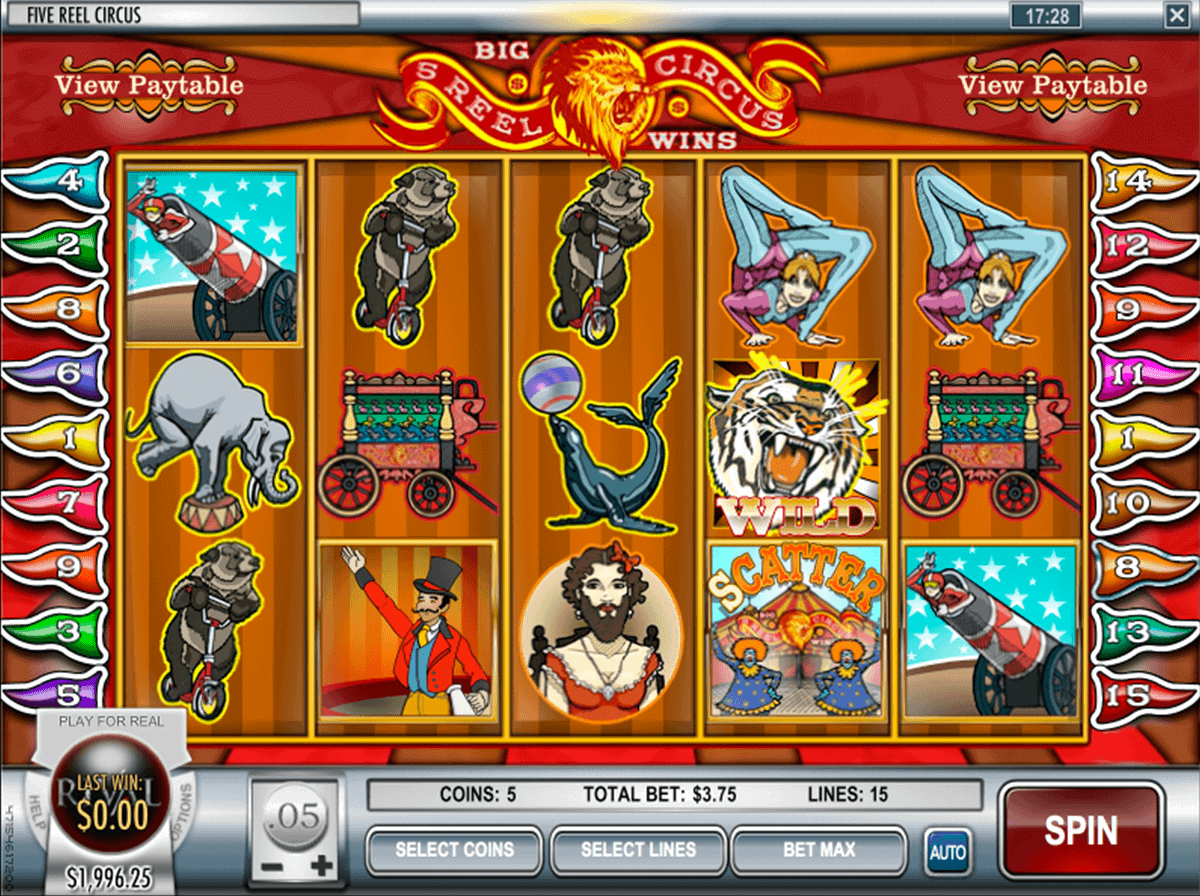 5 Reel Circus Slot Machine Online á Rival Casino Slots