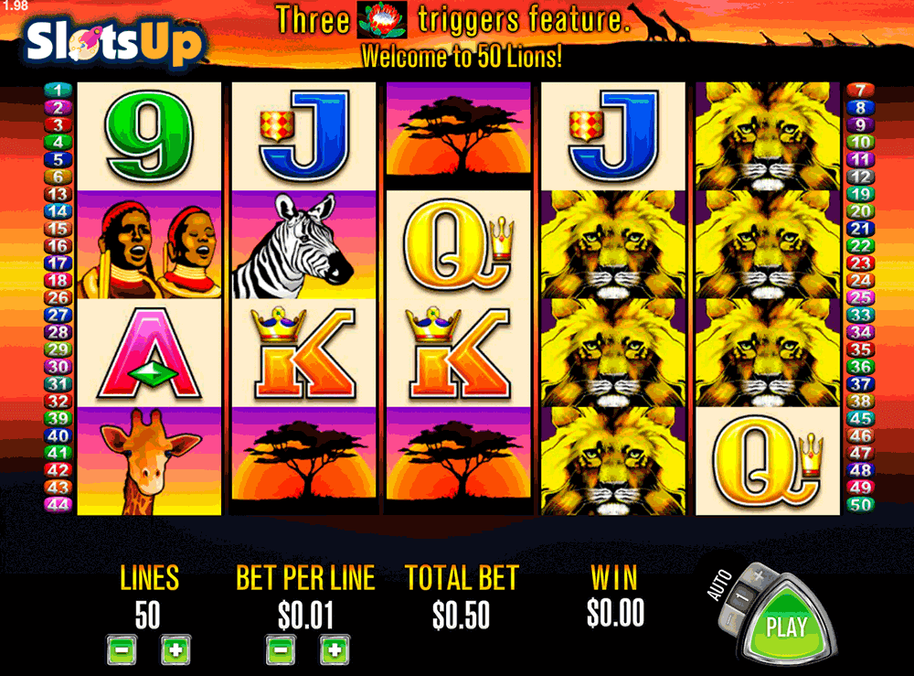 50 lions slot machine a classic aristocrat casino game