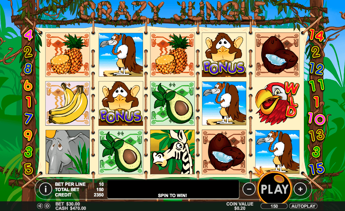 Jun 13, · Crazy Jungle Online Slot Review.Pragmatic Play has brought a glimpse of African wildlife into its Crazy Jungle online slot 5-reel and payline slot game will not only give you a view of the Dark Continent but provide a platform to win plenty of cash the symbols, the game comes with the snake scatter, the parrot wild and the monkey bonus%(11). Crazy Jungle is a well-rounded modern video slot game with a lot of special features to offer.On top of all that we have listed, the game also offers several progressive jackpots.To get a chance to unlock them, you have to make sure that you are playing all-in.As always, taking risks can really pay off/5(87).