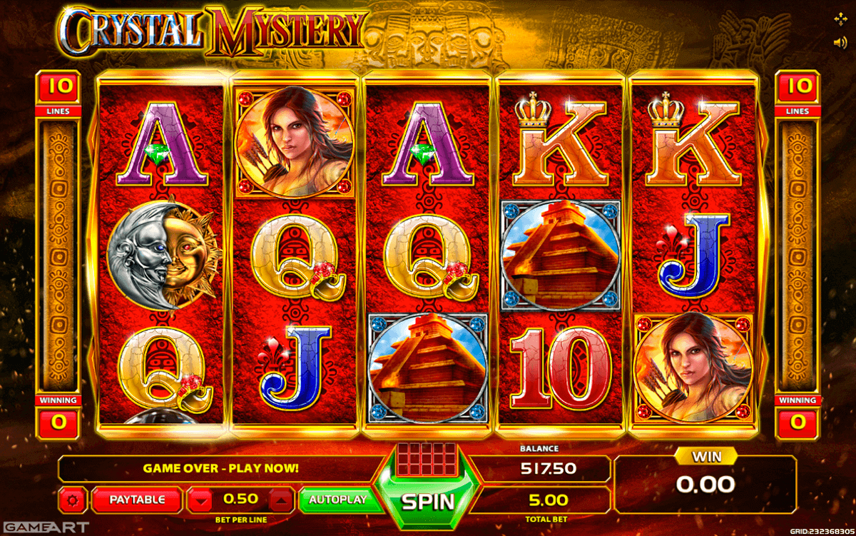 Slot fun.This GameArt slot offers huge prizes and some fun special features to keep things exciting, while gameplay is simple and easy to pick up.Crystal Mystery features a standard set-up of five reels, with three active playing symbols on each reel.The symbols are a combination of mystical images and regular playing cards, while the special Crystal Skull symbol unlocks a variety of fun 5/5(1).Buharkent