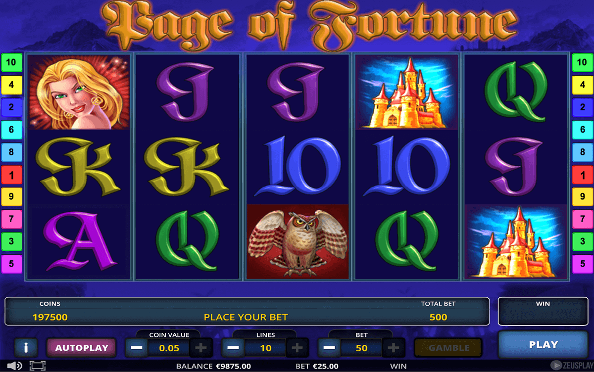 page of fortune deluxe zeus play 