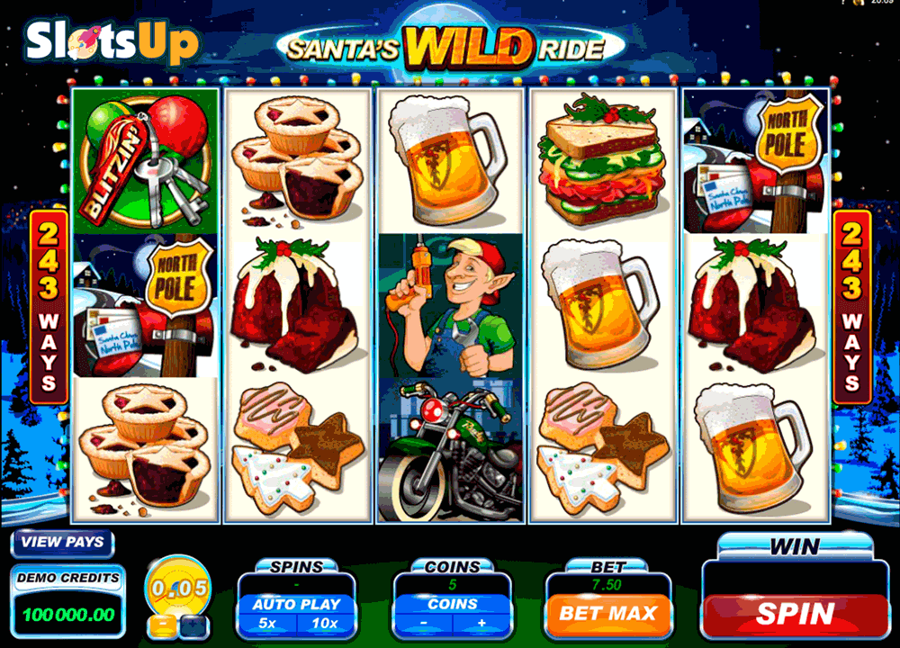 santas wild ride microgaming casino slots