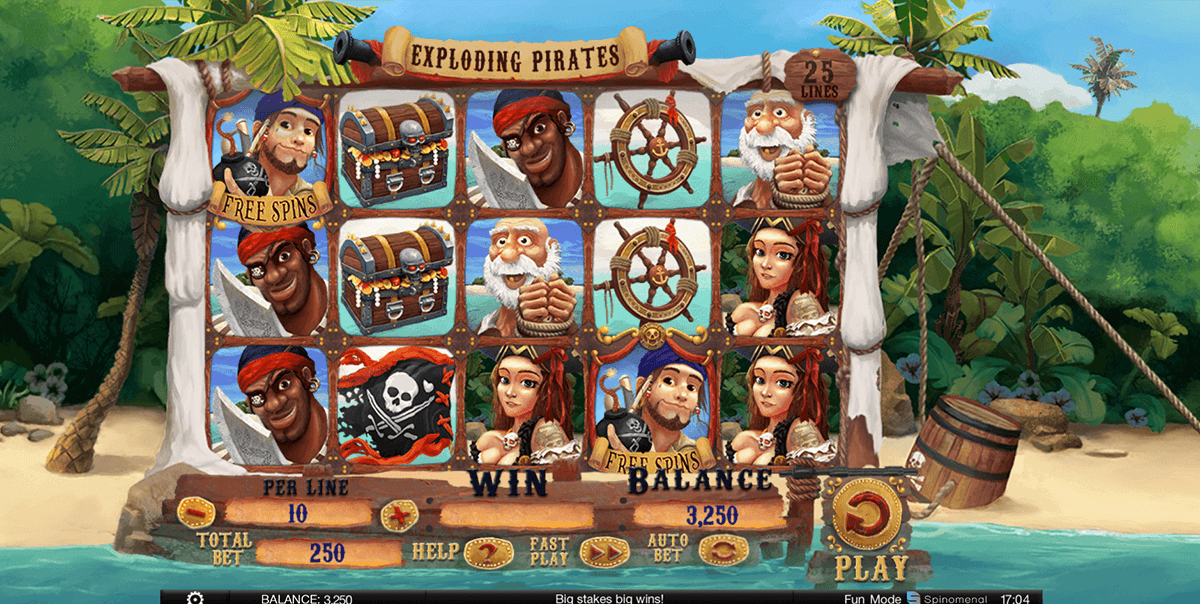 exploding pirates spinomenal casino slots 