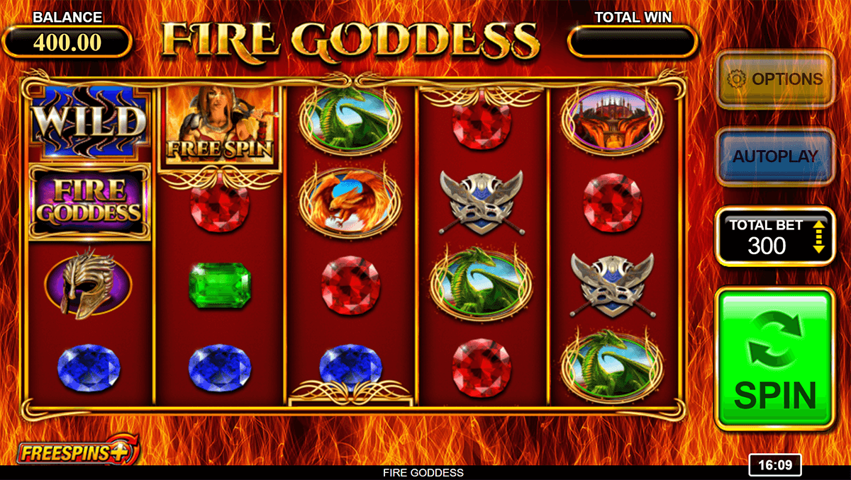 fire goddess inspired gaming casino slots 