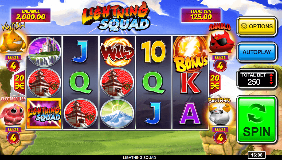 lightning squad inspired gaming casino slots 