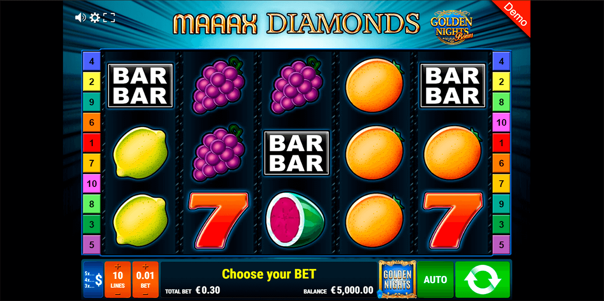 maaax diamonds golden nights bonus gamomat casino slots 