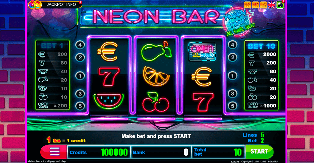 Neon Bar Slot Machine Online ? Belatra Casino Slots