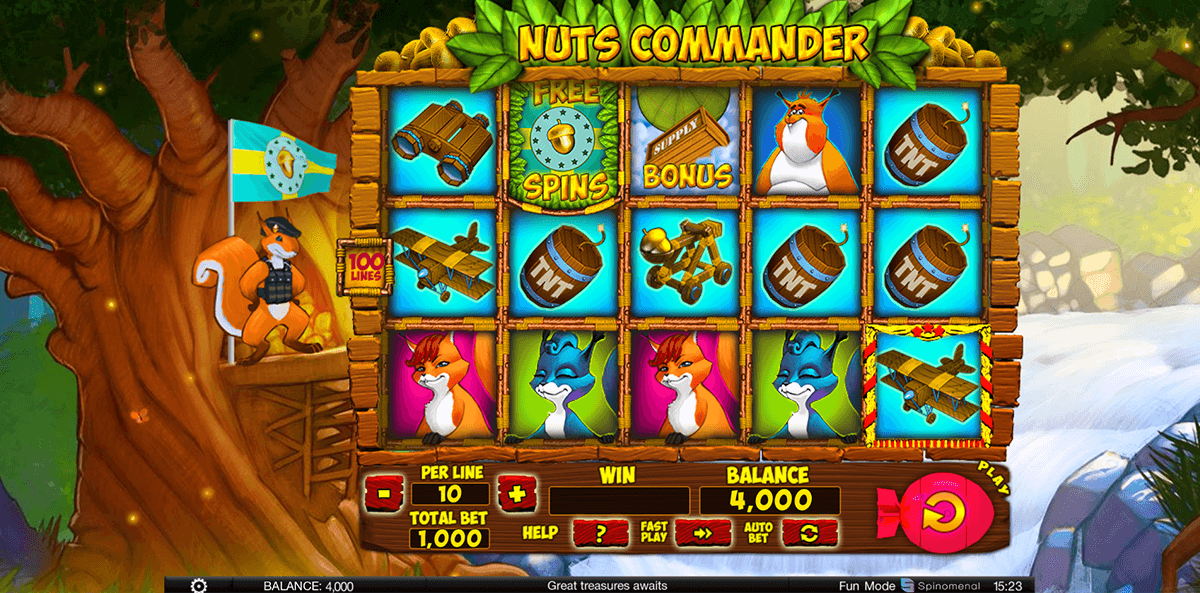 nuts commander spinomenal casino slots 