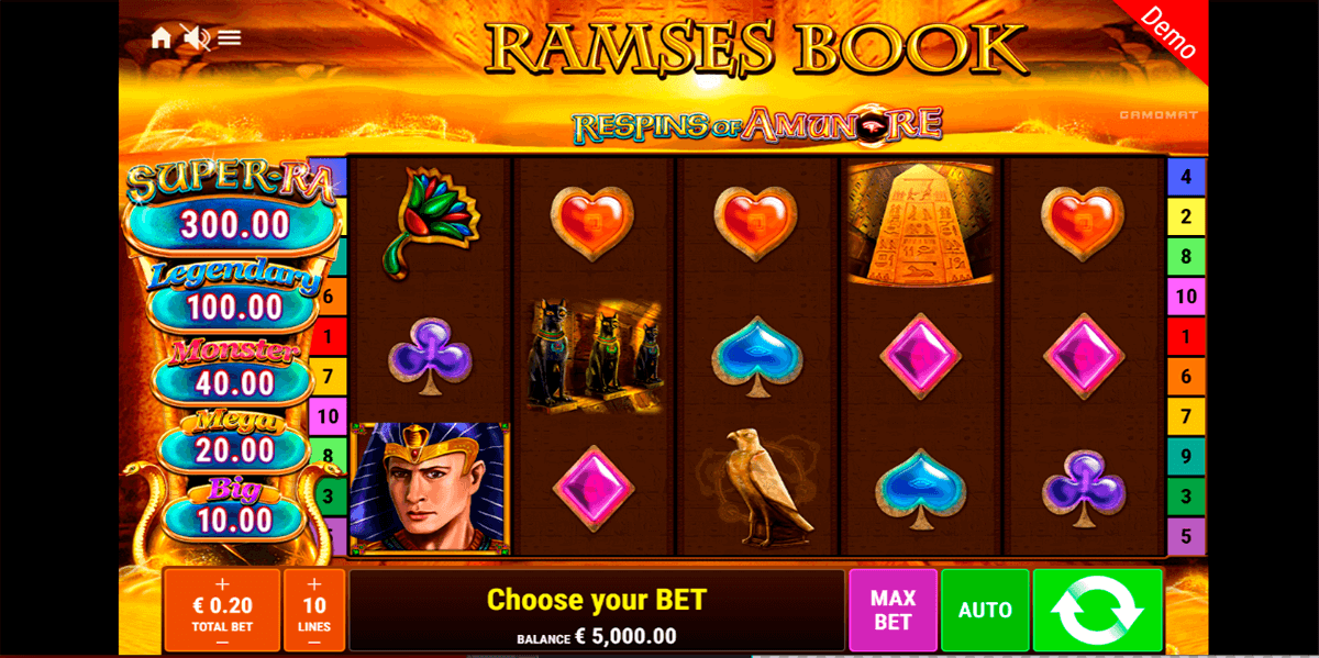 ramses book respins of amunre gamomat casino slots 