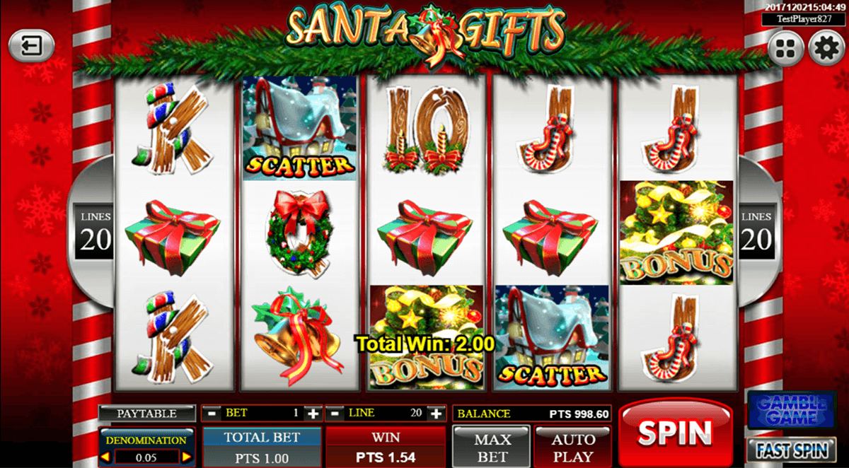 santa gifts spadegaming casino slots 