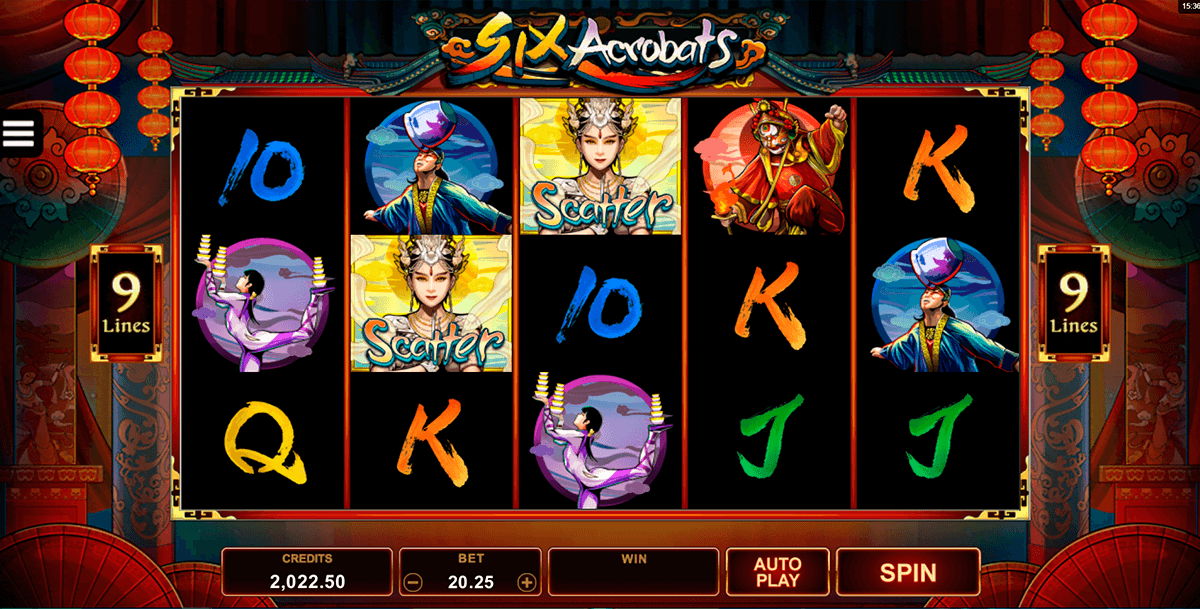 six acrobats microgaming casino slots 