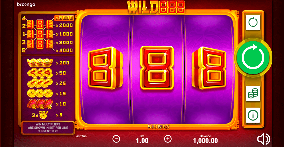 wild 888 booongo casino slots 