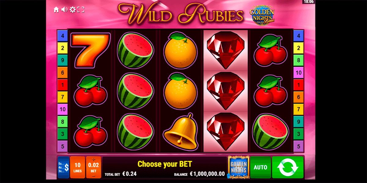 wild rubies golden nights bonus gamomat casino slots 